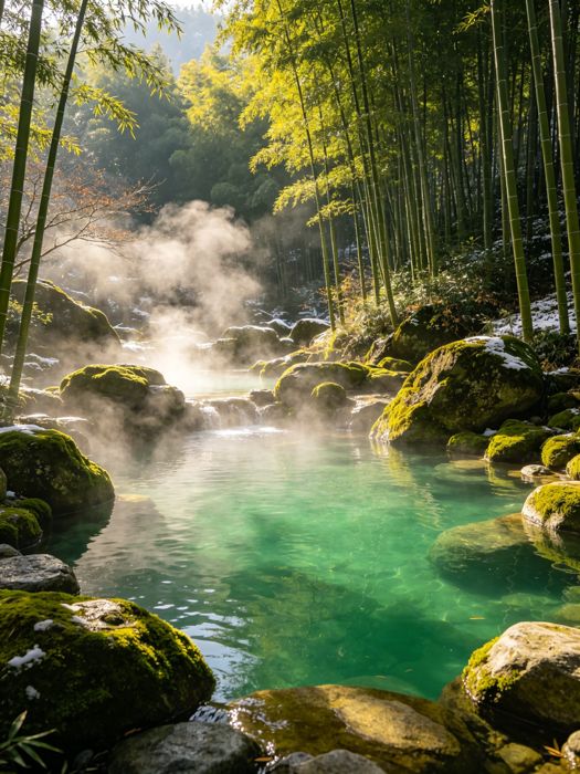 泡进山林温泉，把一身疲惫都化开